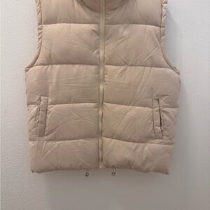 Women's Beige Puffer Vest